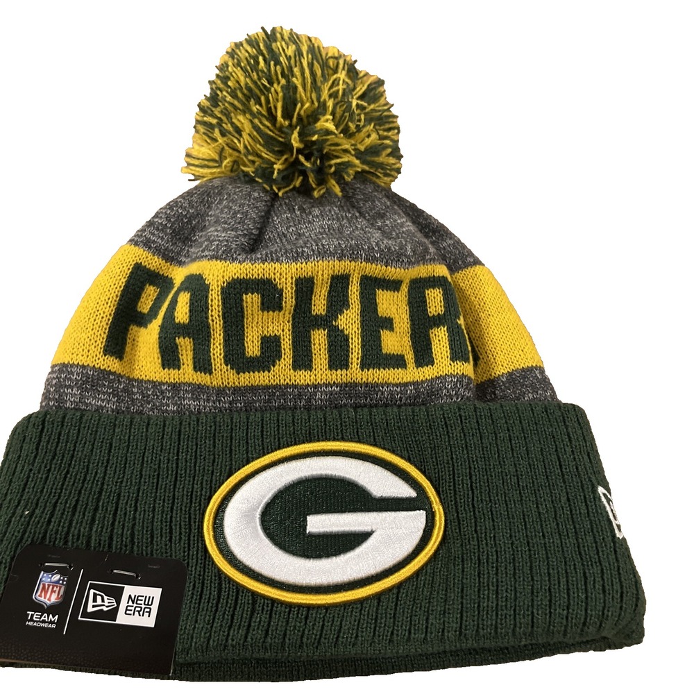 Green Bay Packers Knit Winter‎ Hat Beanie New Era Cap On Field Sideline NWT